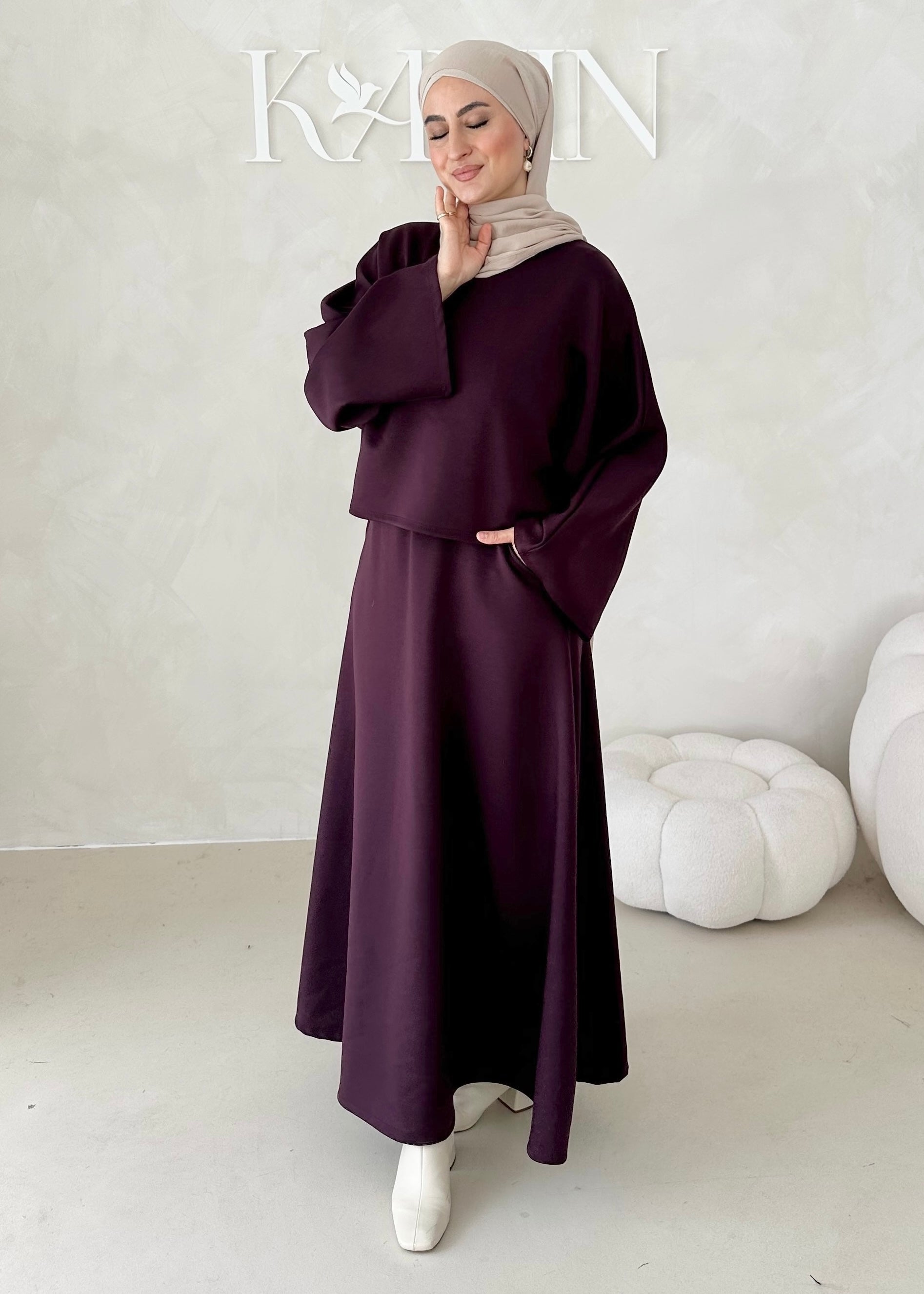 Costume deux pièces à manches larges