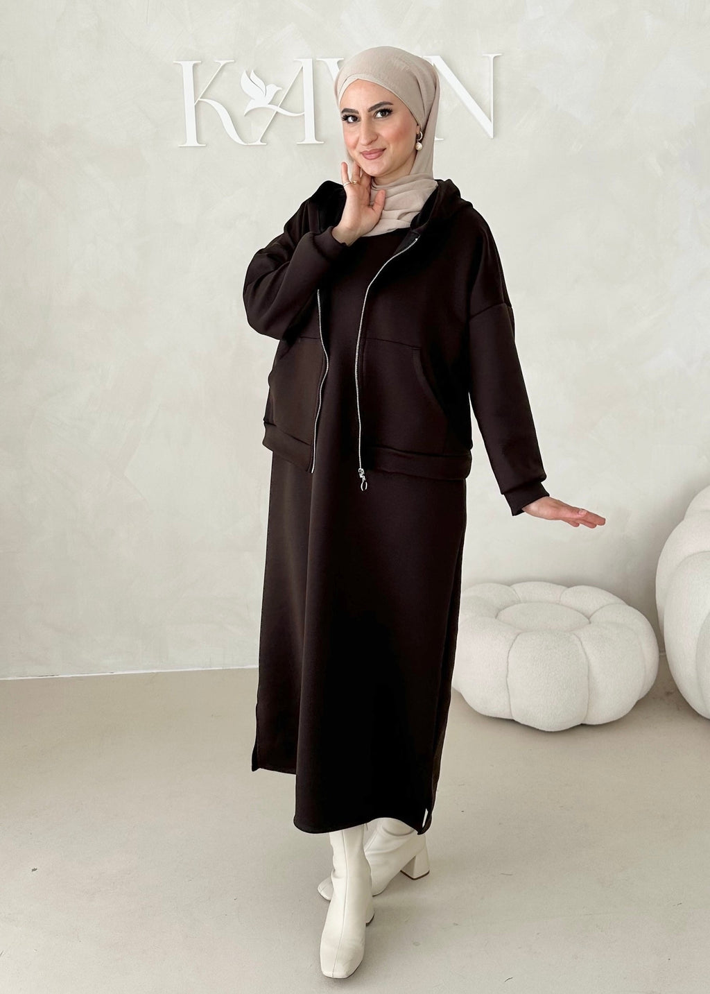 Robe à capuche deux pièces