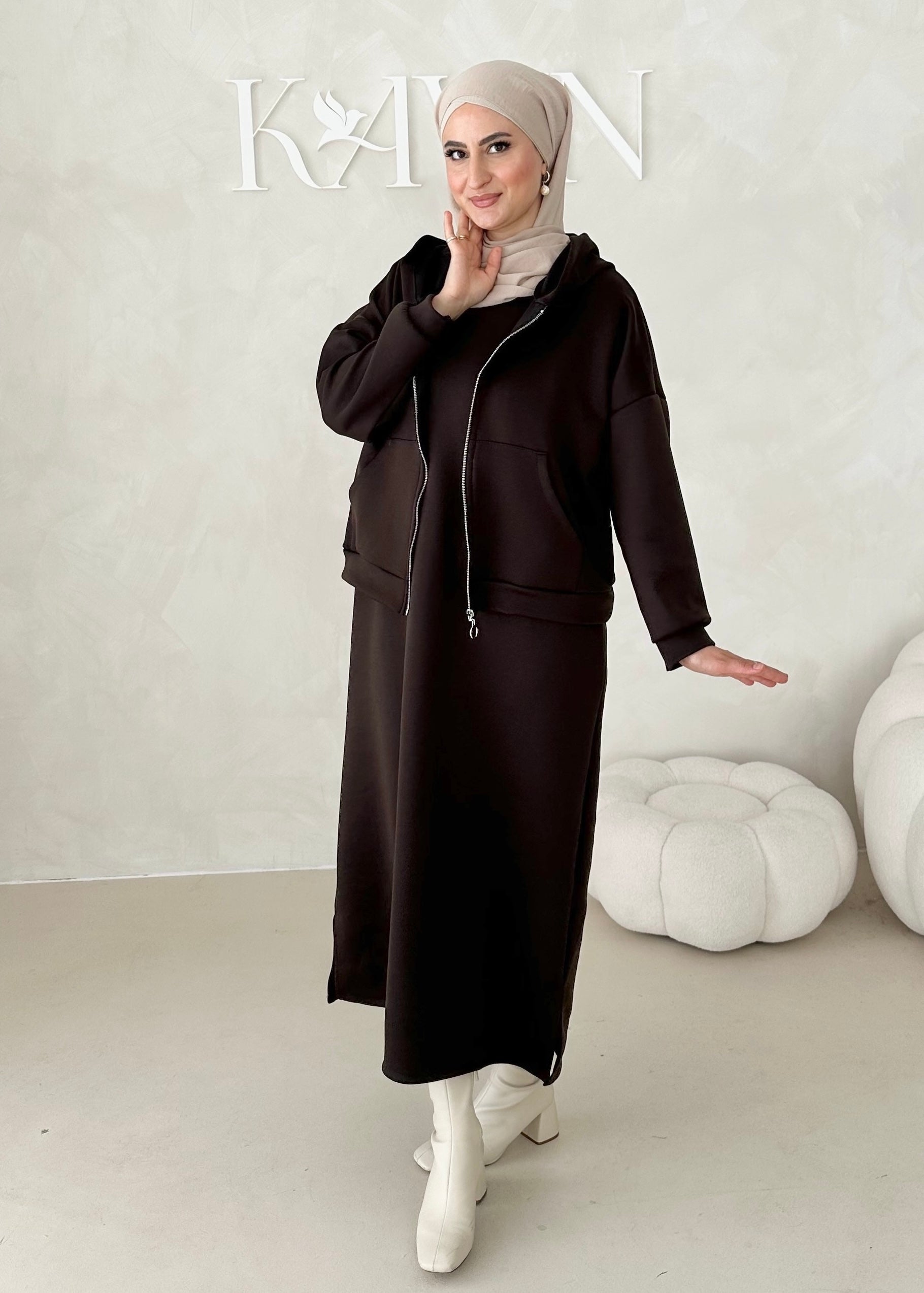 Robe à capuche deux pièces