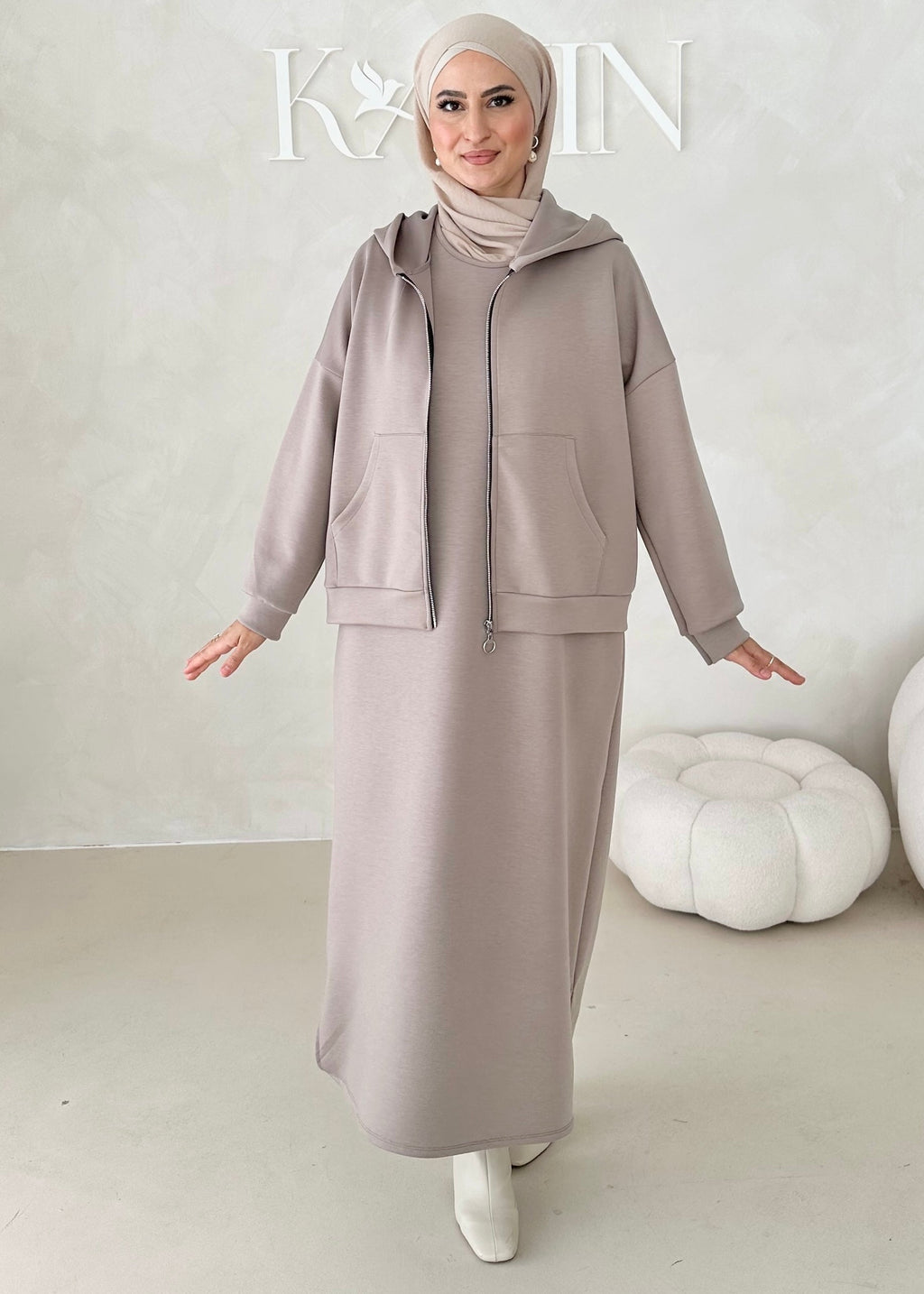 Robe à capuche deux pièces