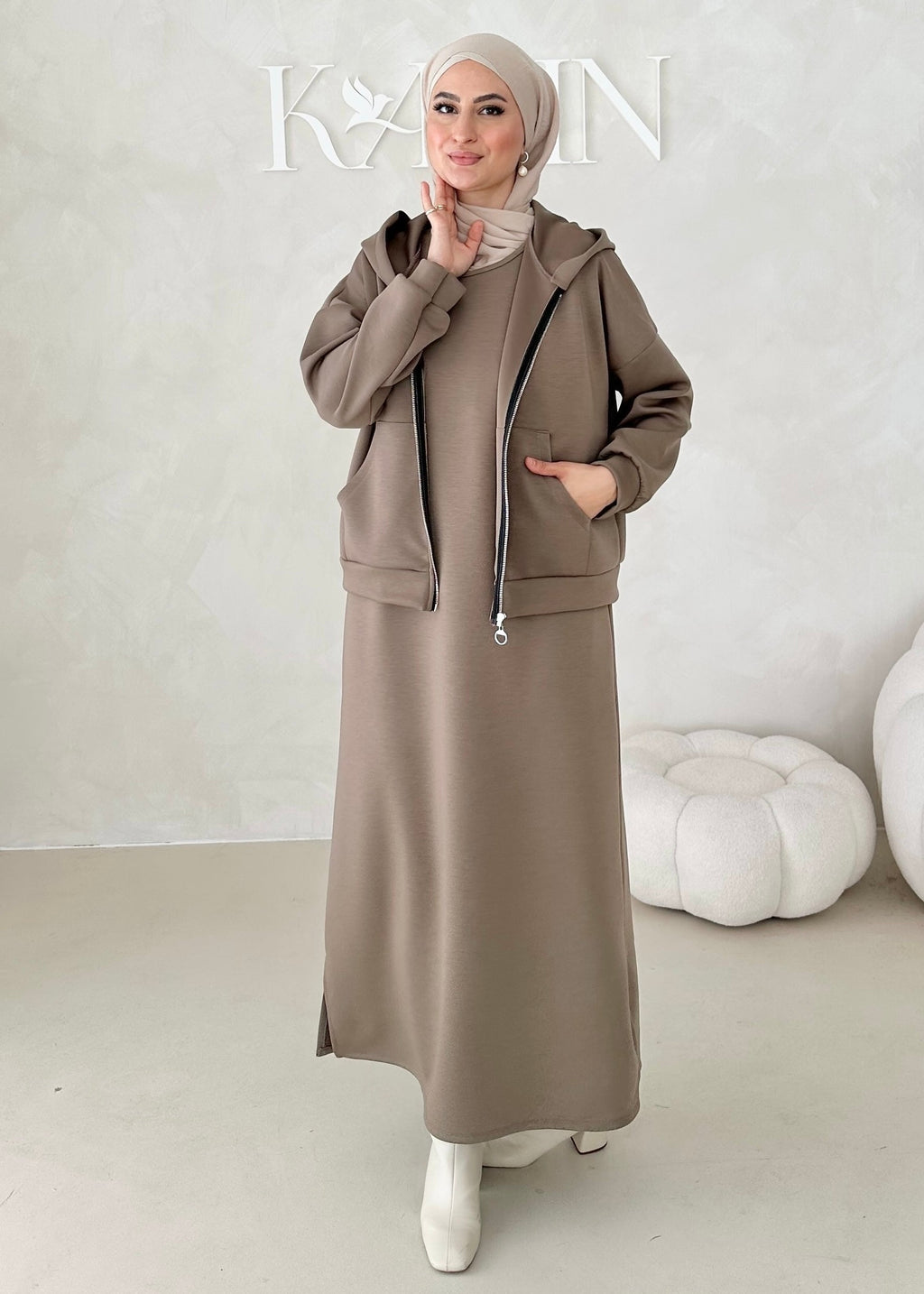 Robe à capuche deux pièces