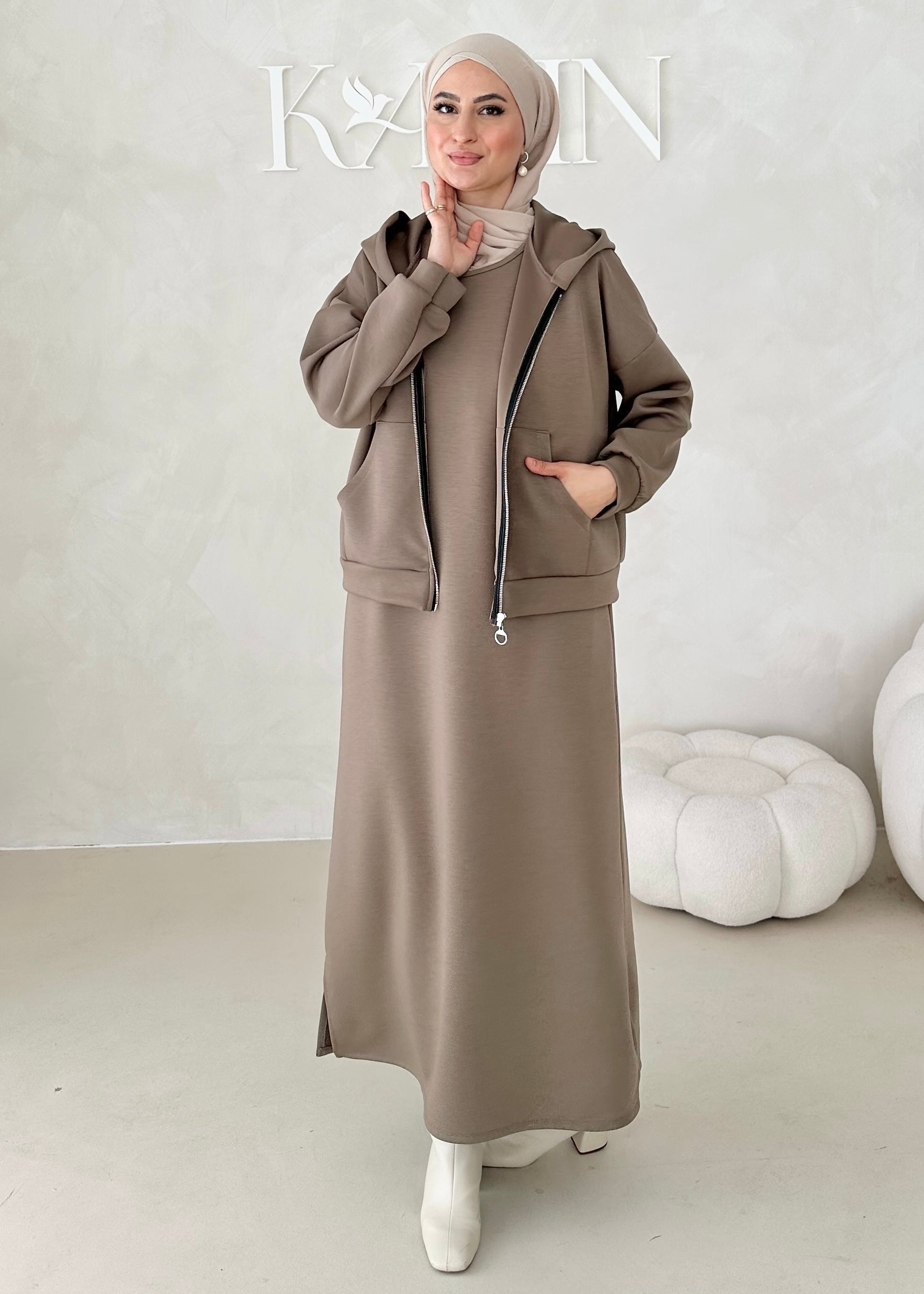 Robe à capuche deux pièces