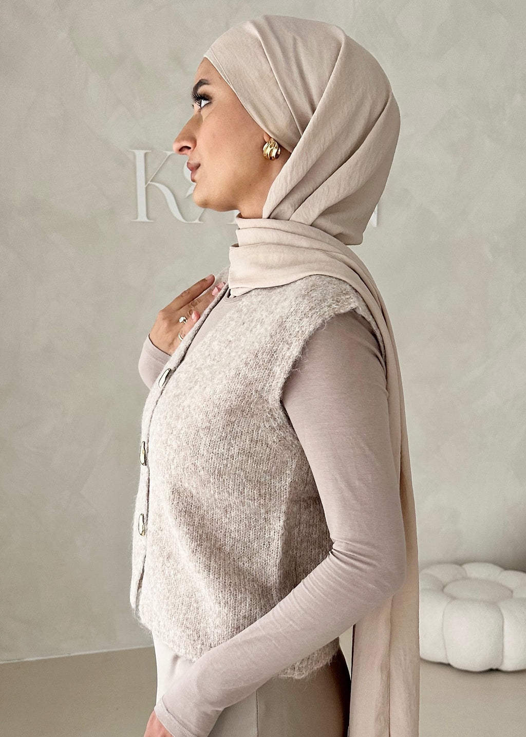 Gilet pull avec boutons lune