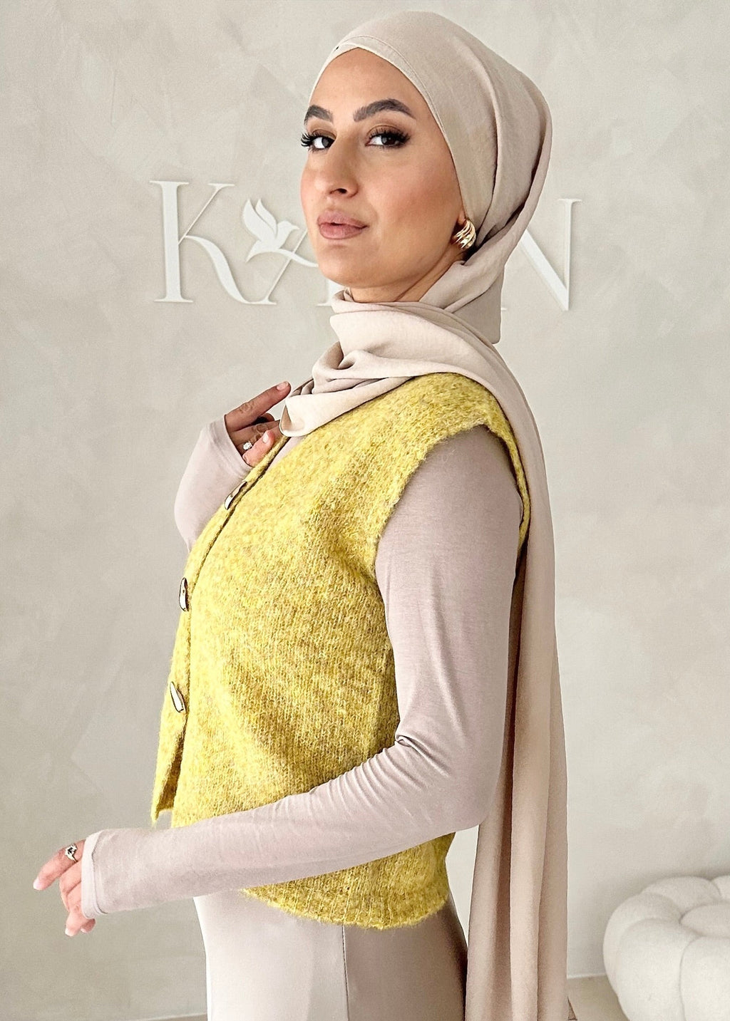 Gilet pull avec boutons lune