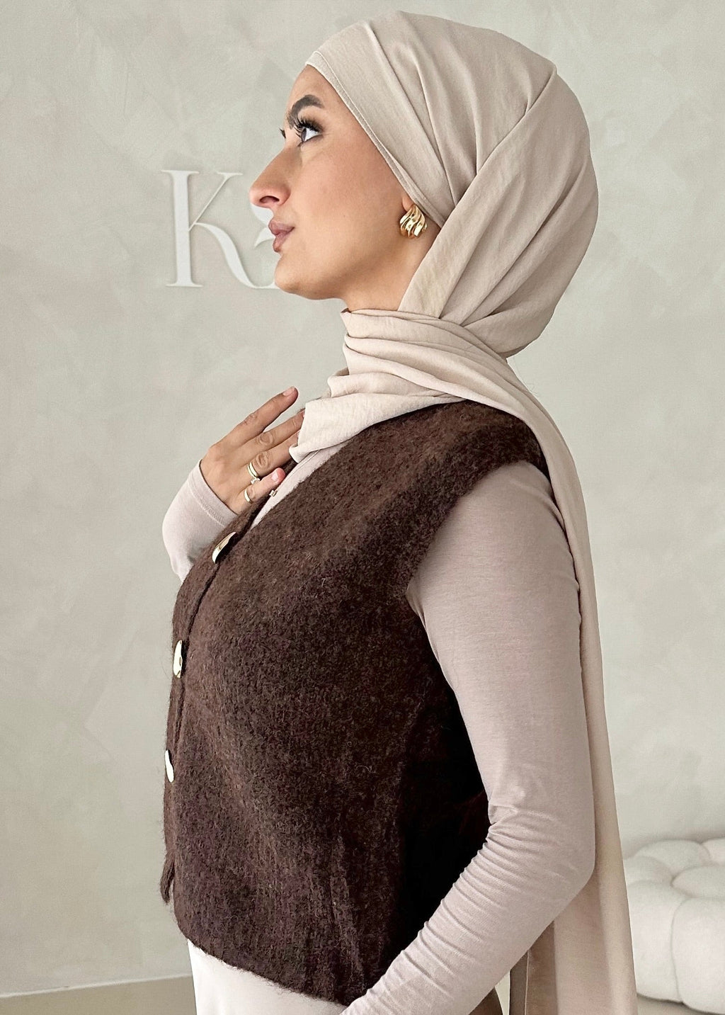 Gilet pull avec boutons lune