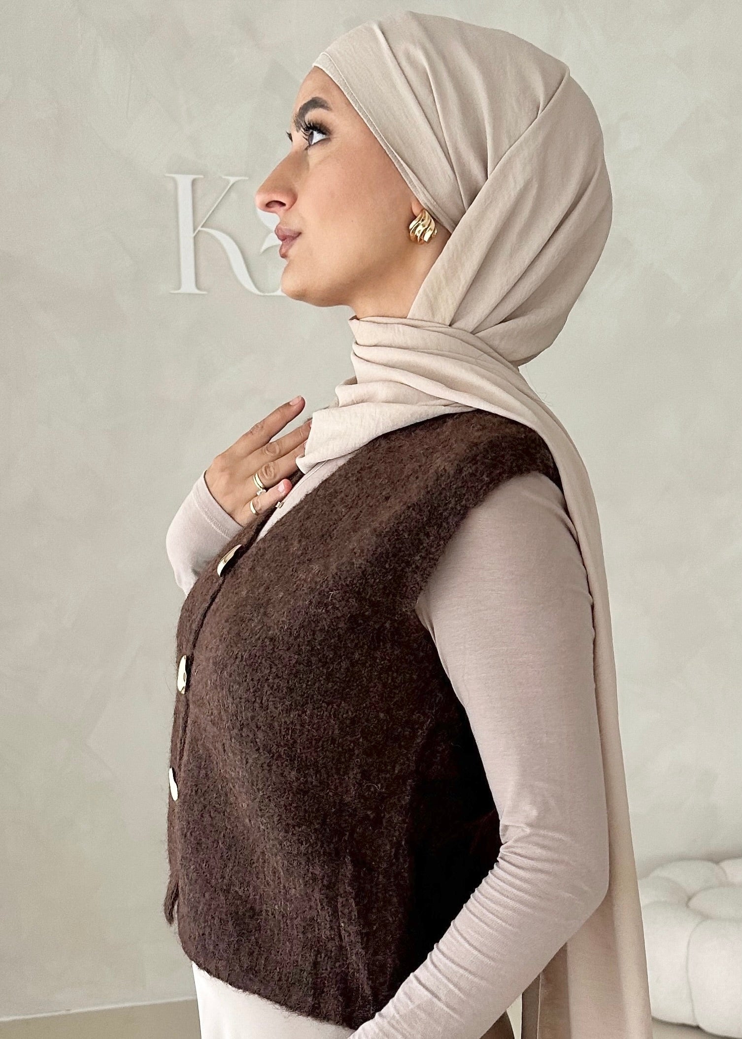 Gilet pull avec boutons lune