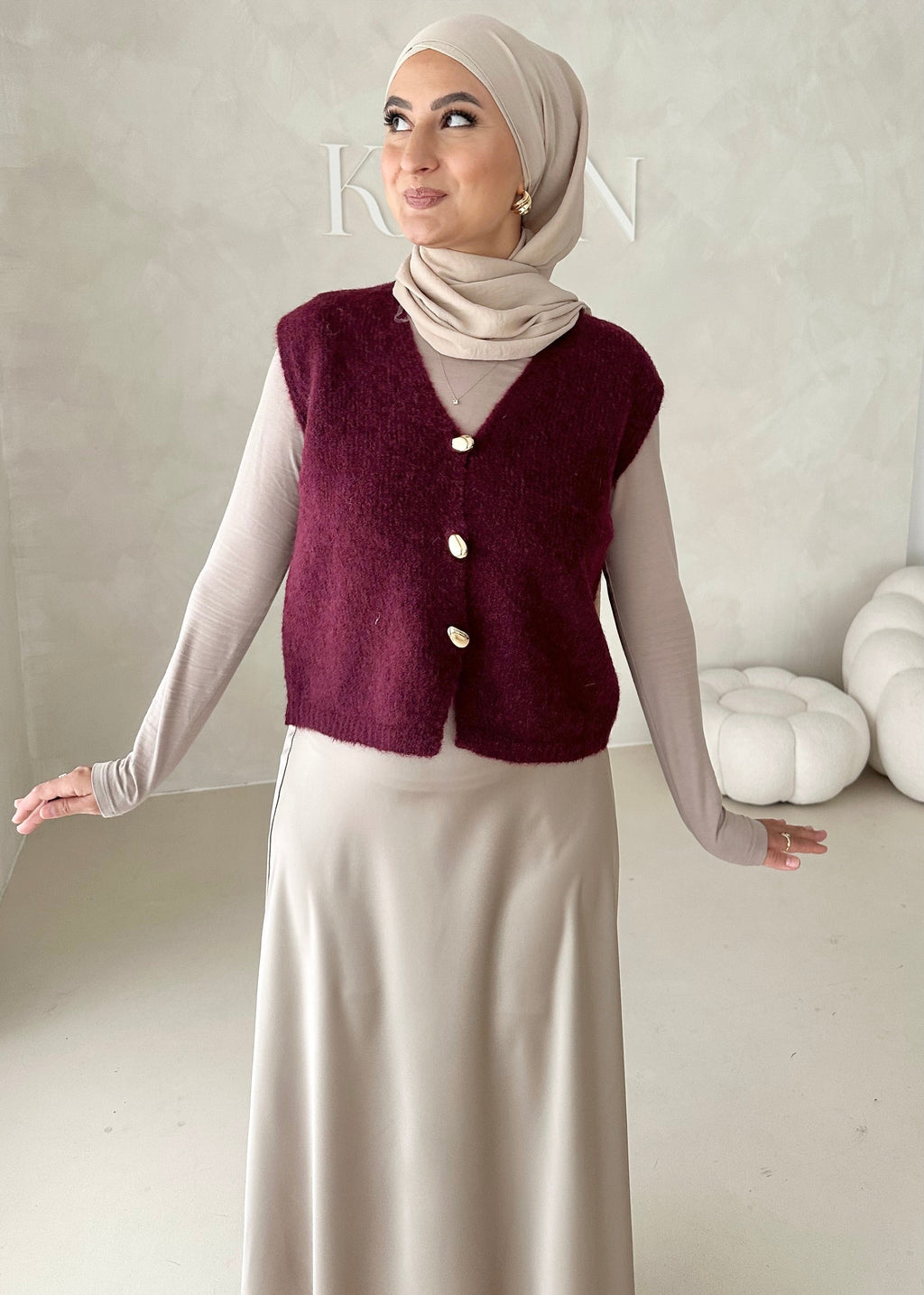 Gilet pull avec boutons lune