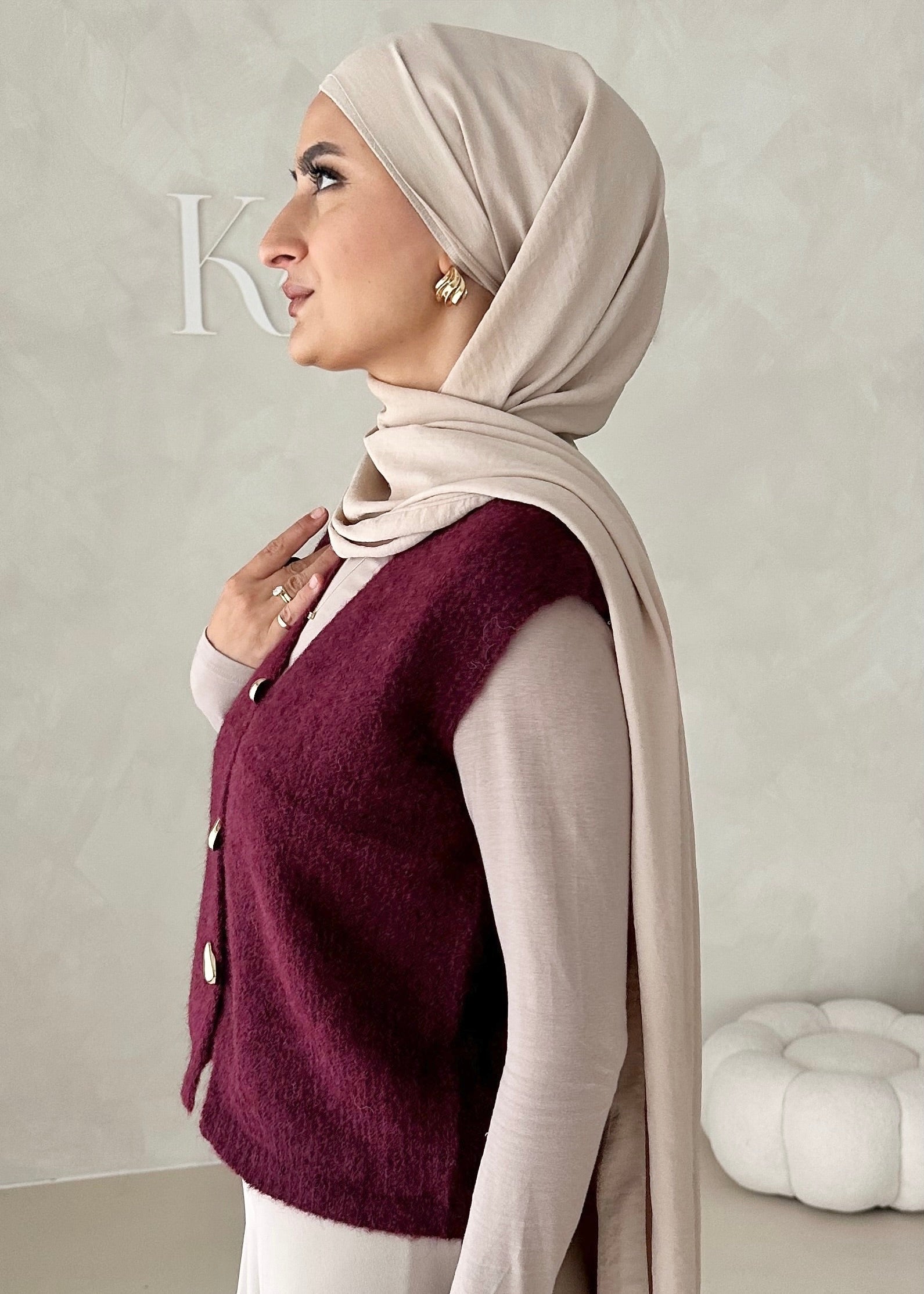 Gilet pull avec boutons lune