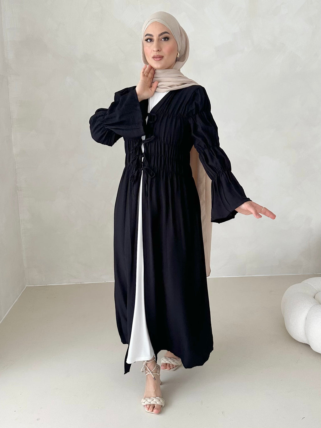 Robe kimono noisette
