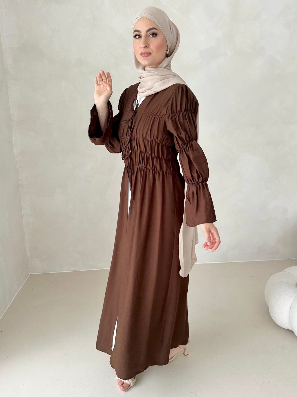 Robe kimono noisette