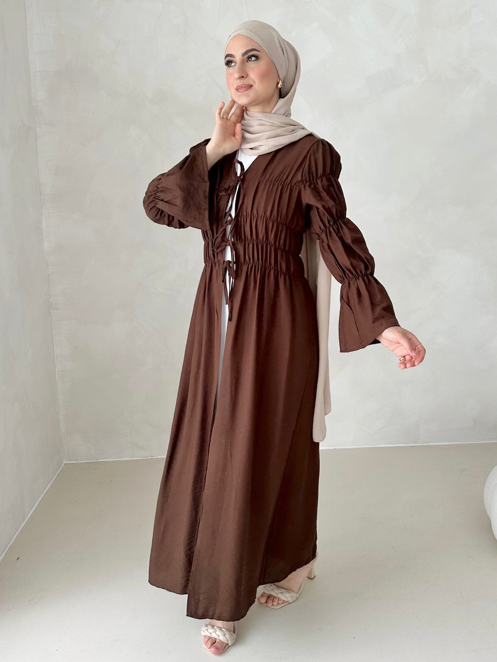 Robe kimono noisette