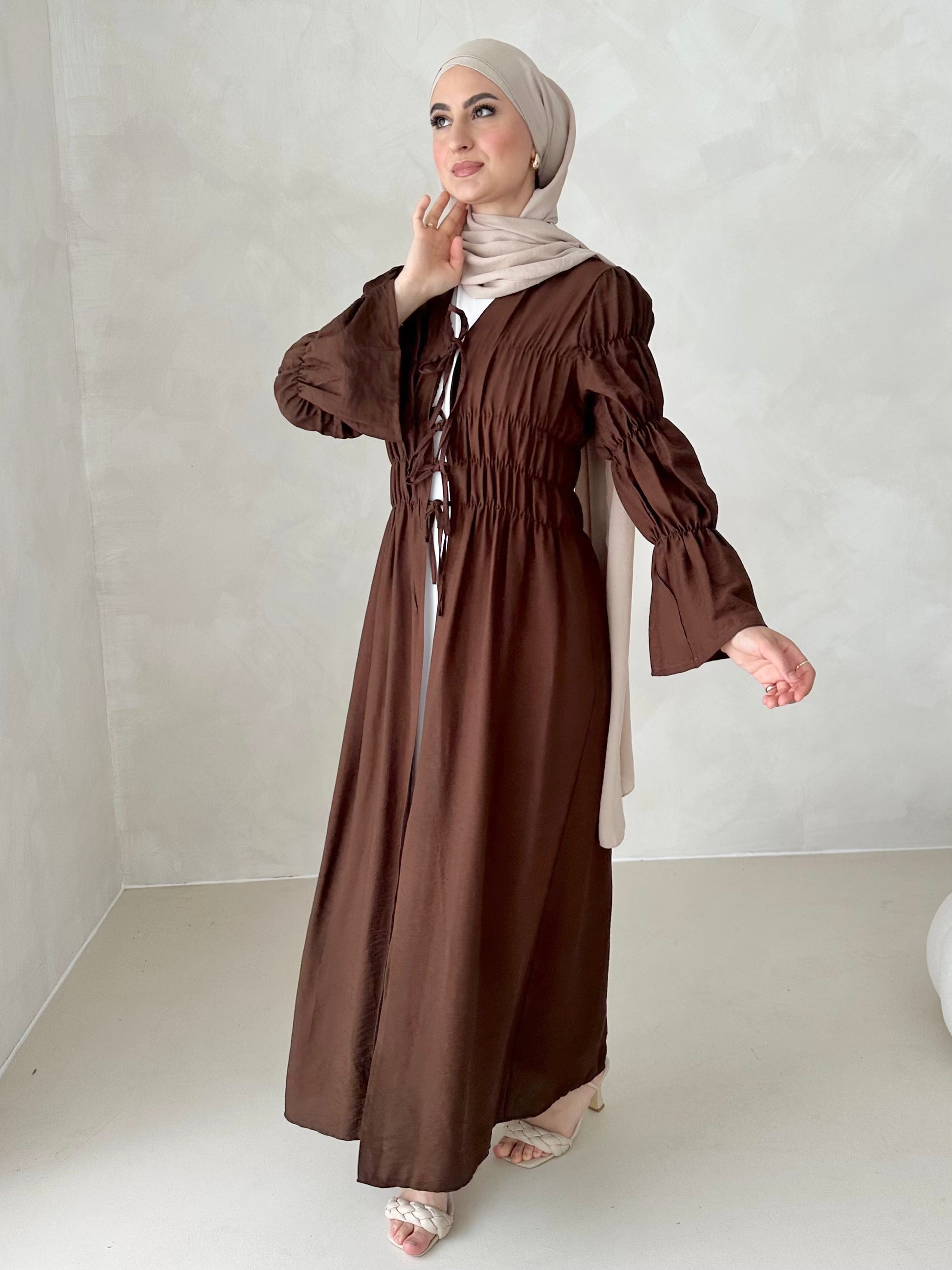 Robe kimono noisette