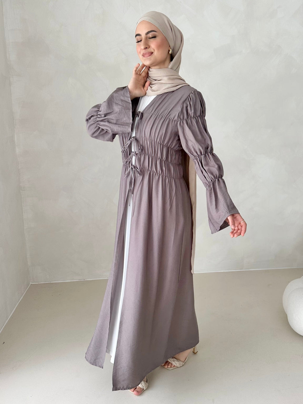 Robe kimono noisette