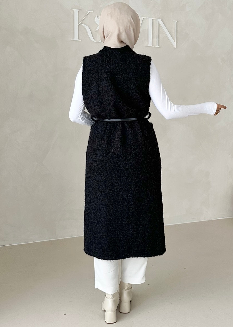 Gilet sans manches avec ceinture