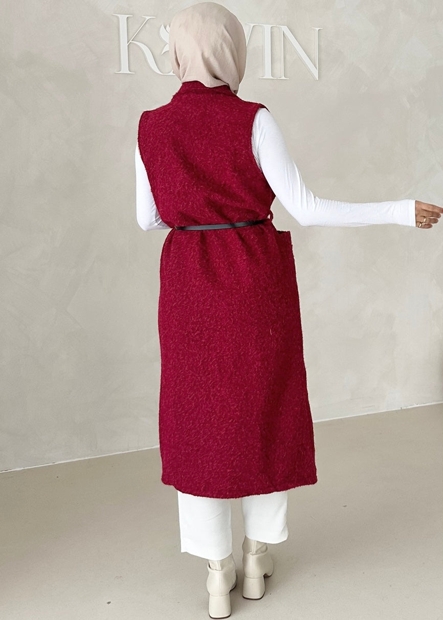 Gilet sans manches avec ceinture