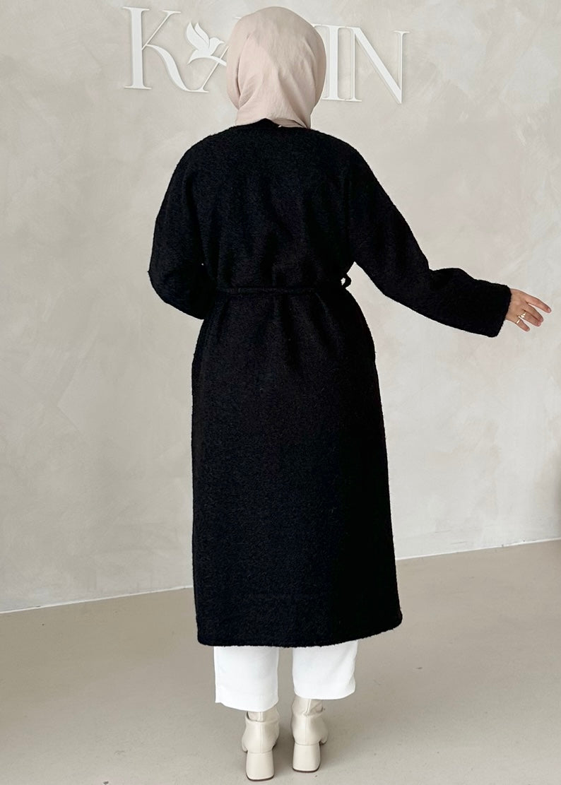 Manteau avec ceinture à nouer