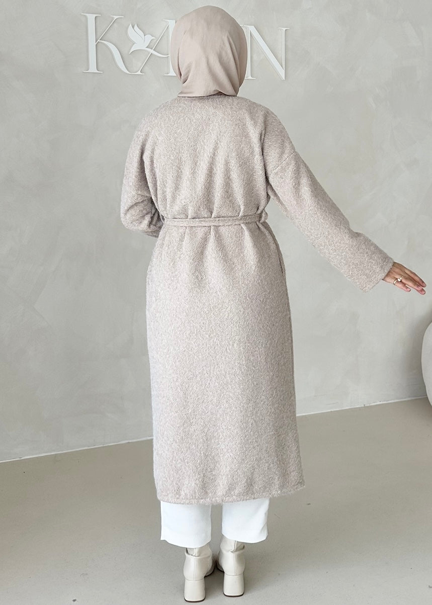 Manteau avec ceinture à nouer