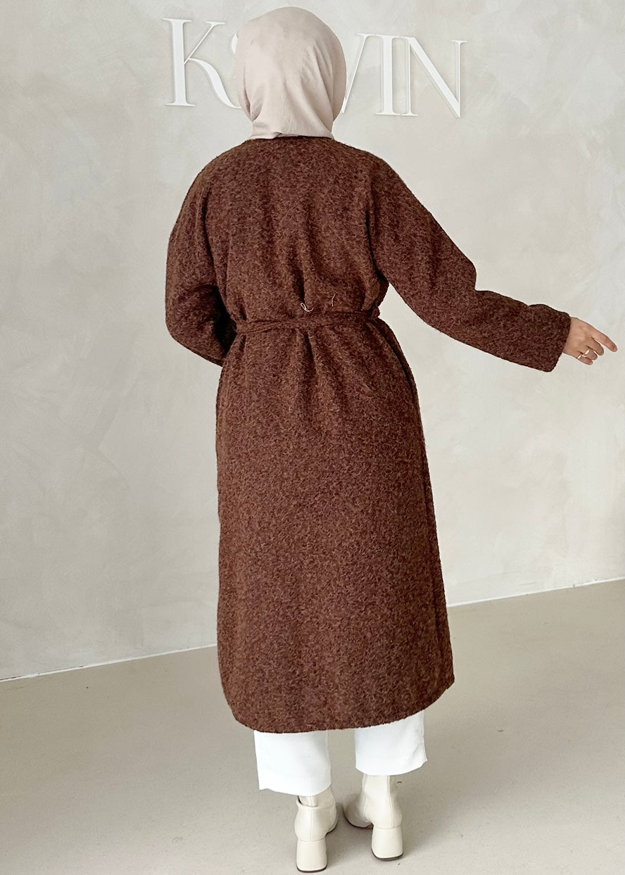 Manteau avec ceinture à nouer