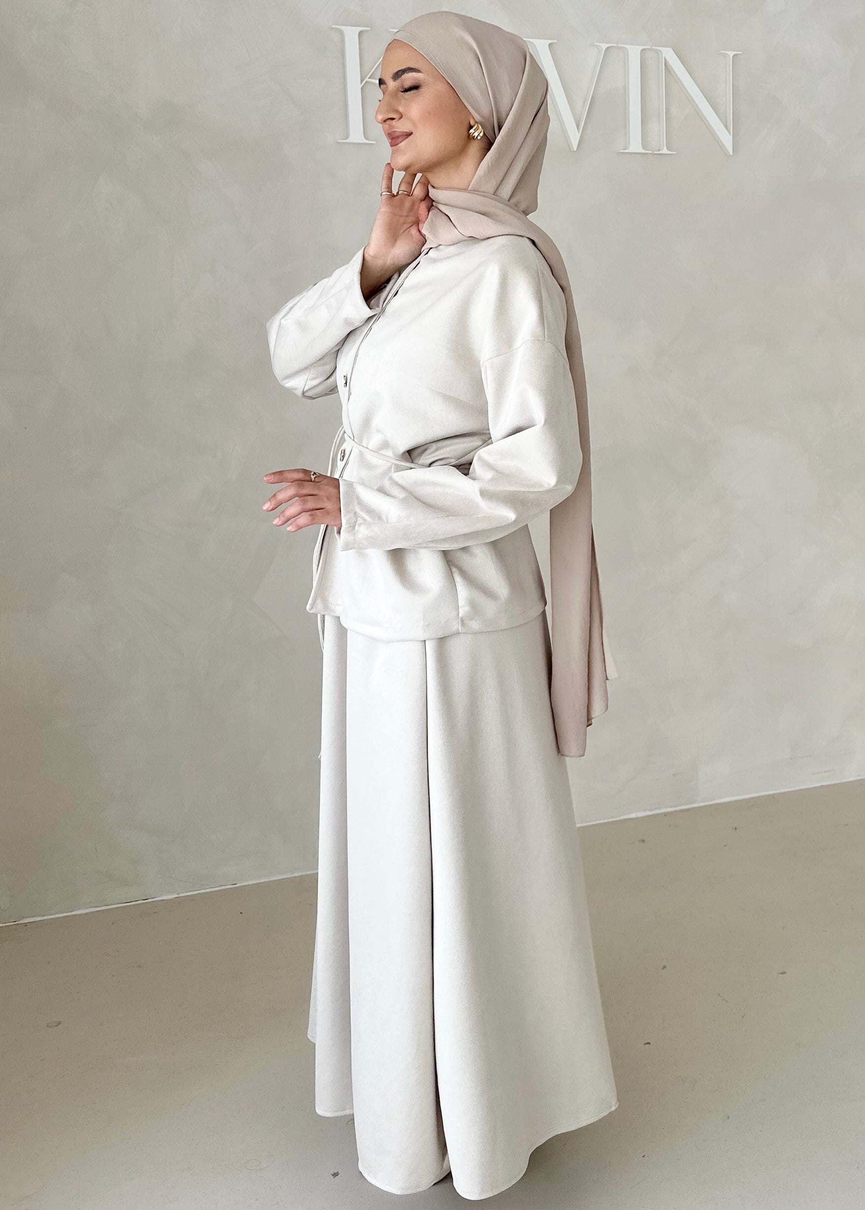 Costume deux pièces aspect suède