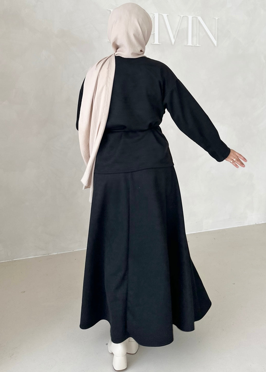 Costume deux pièces aspect suède