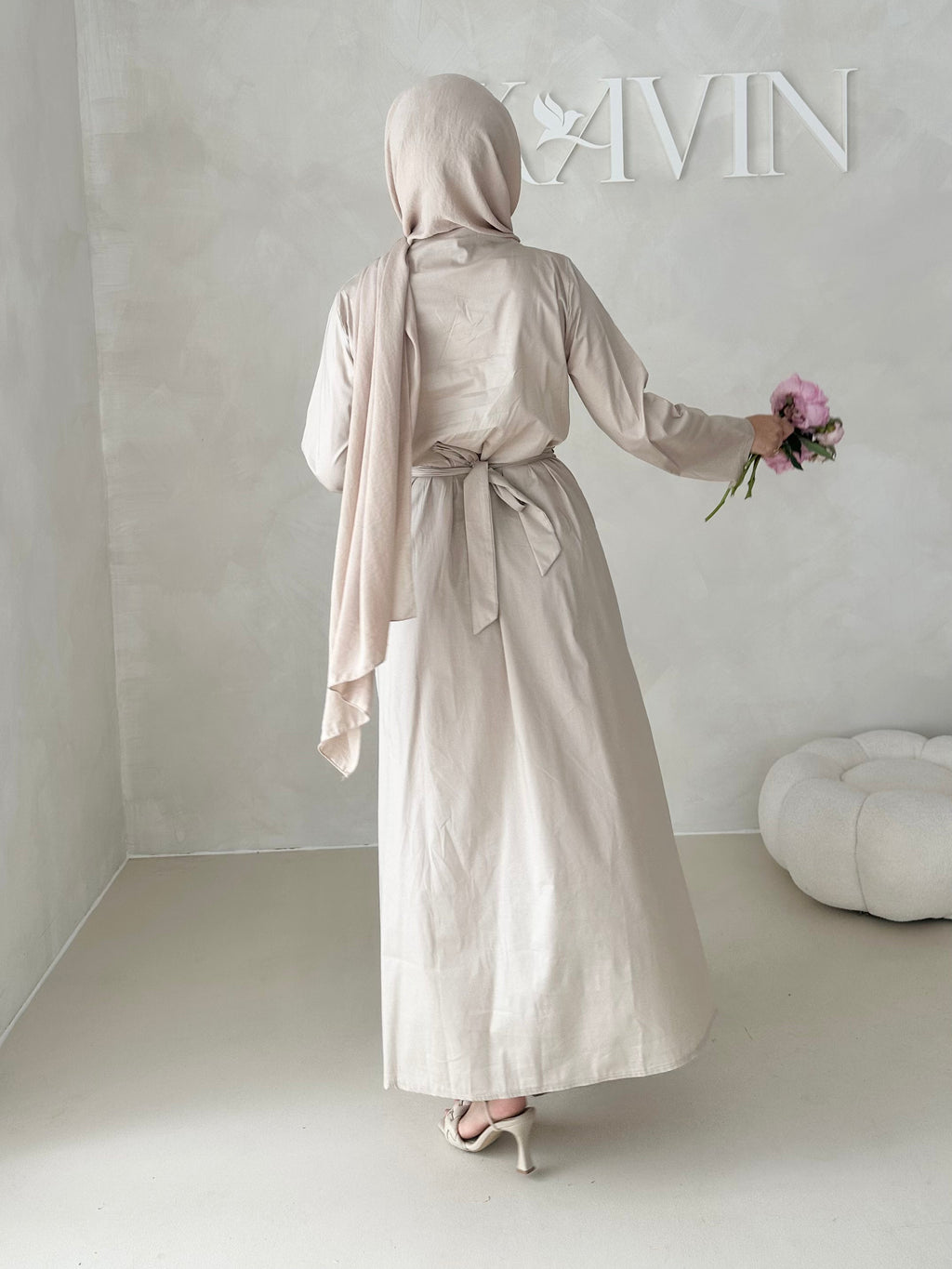 Robe avec taille froncée