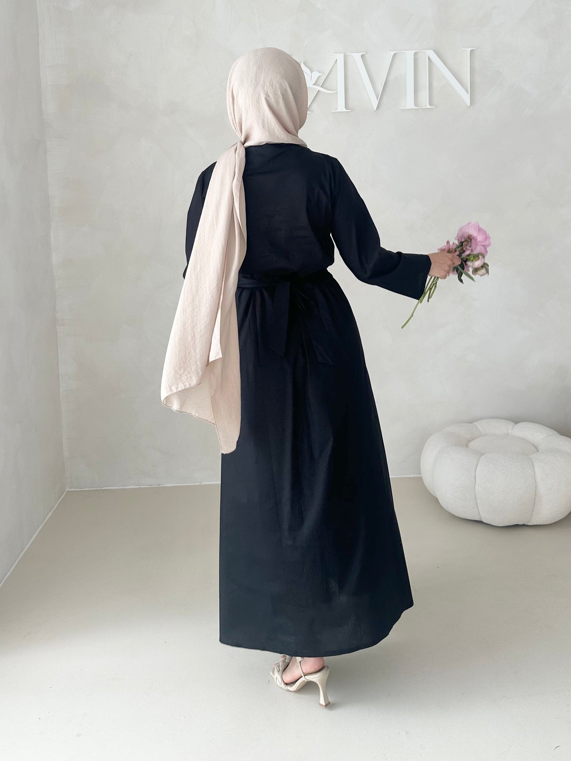 Robe avec taille froncée