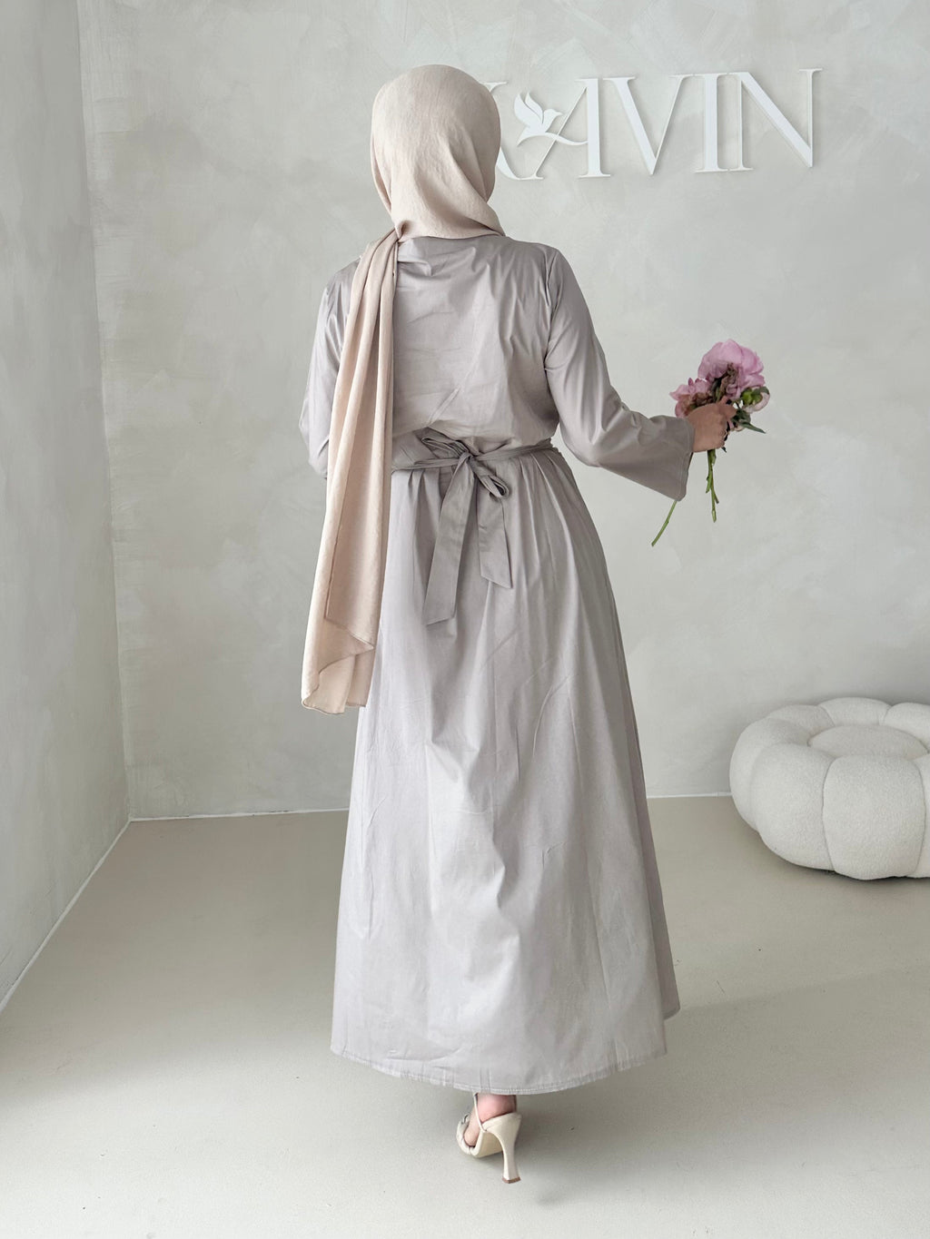 Robe avec taille froncée