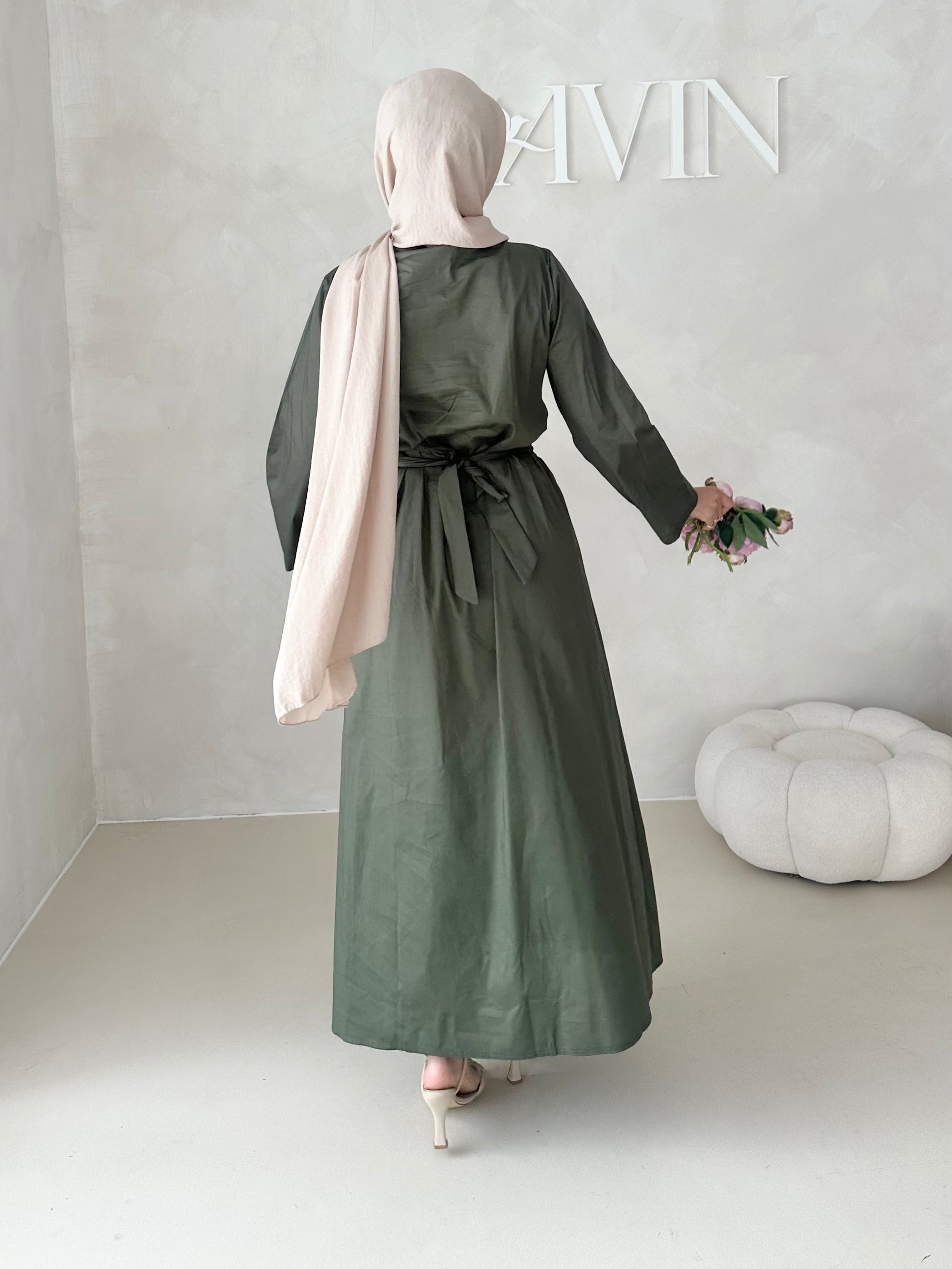 Robe avec taille froncée
