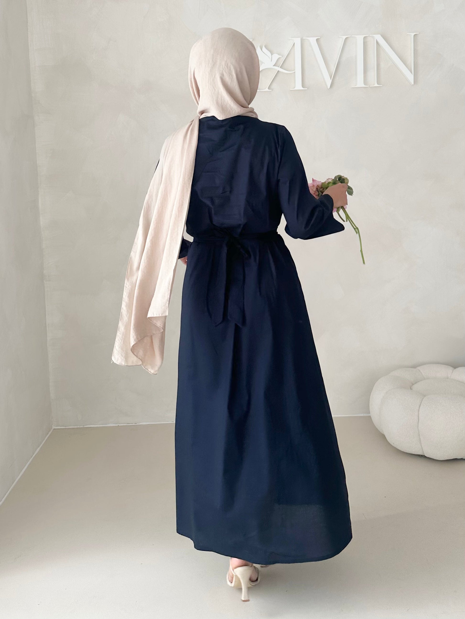 Robe avec taille froncée