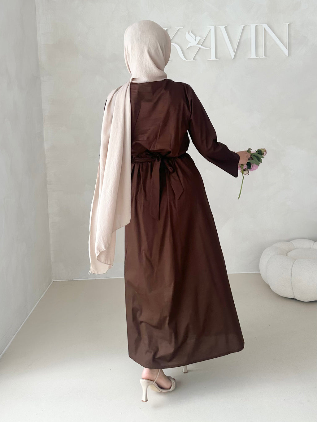 Robe avec taille froncée