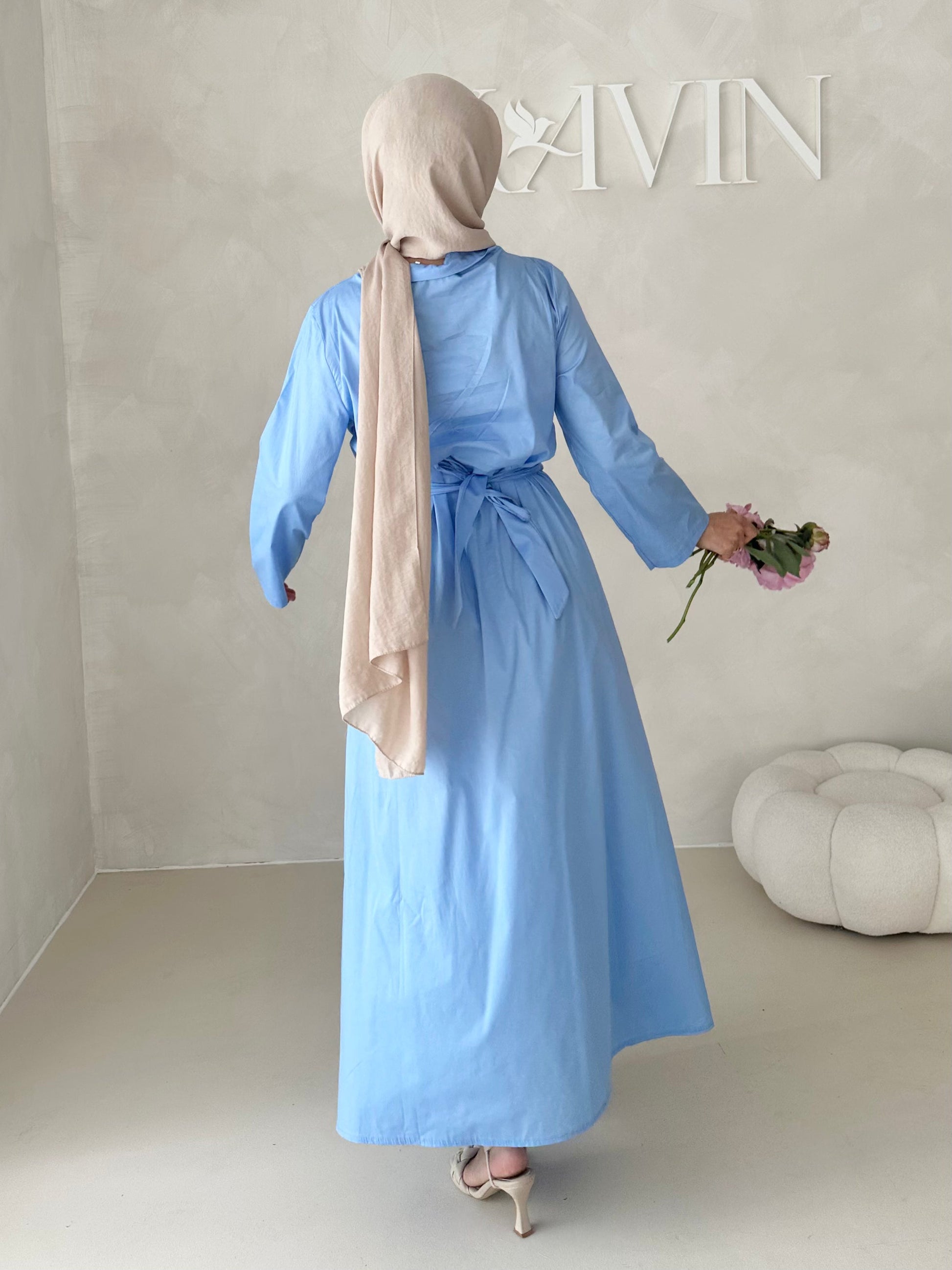 Robe avec taille froncée