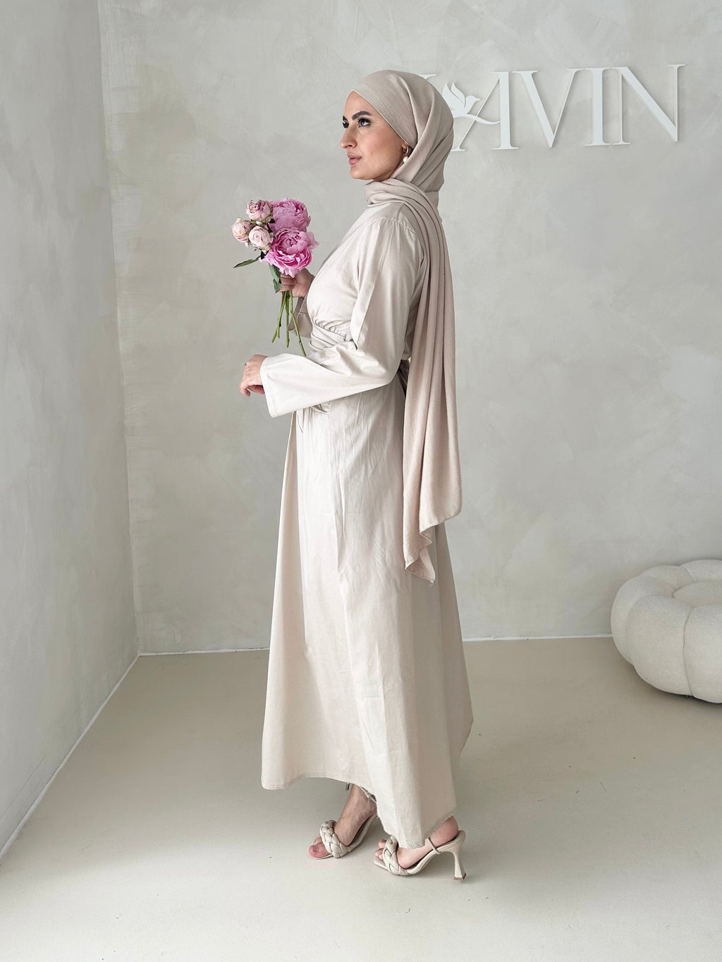 Robe avec taille froncée